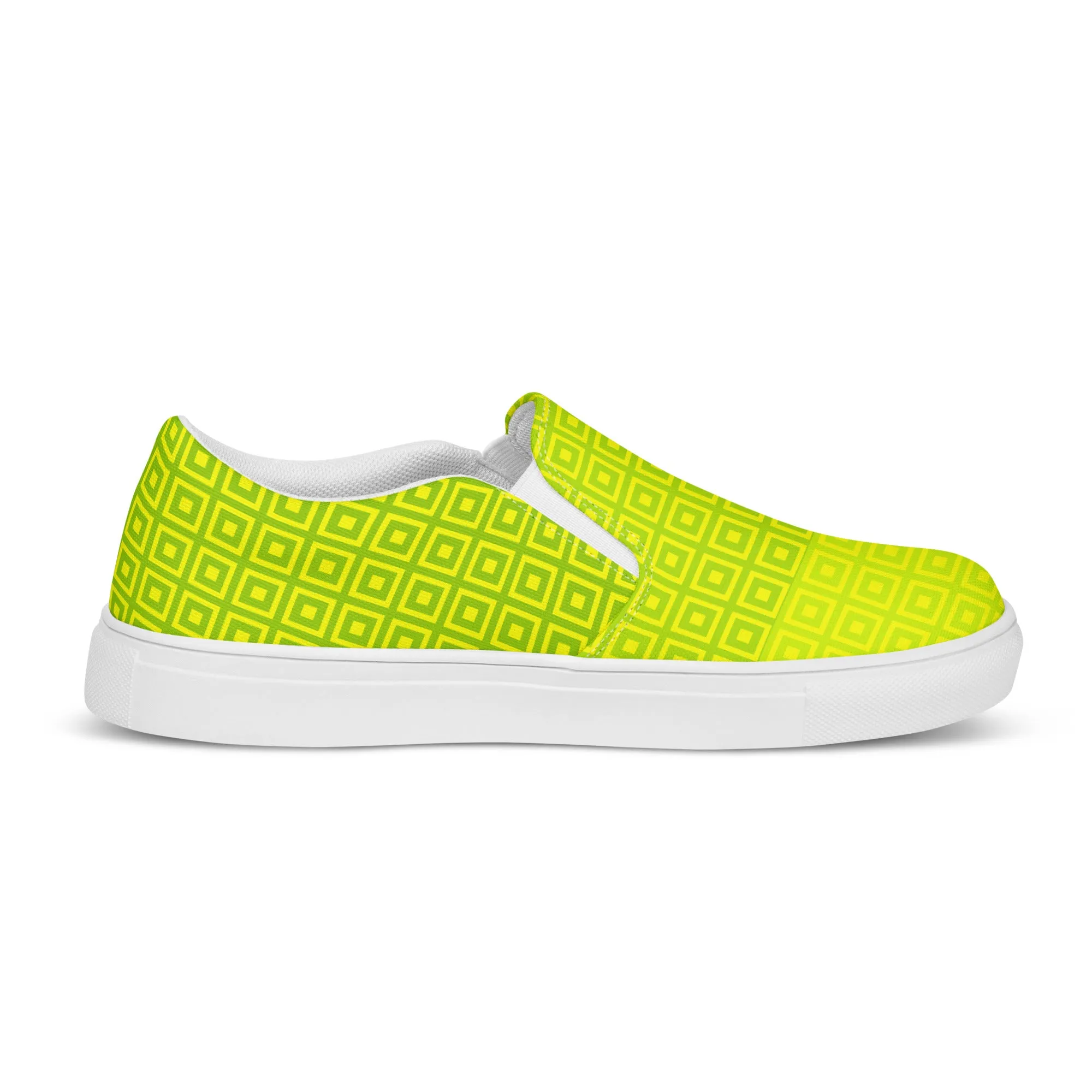 Lime Green Matrix Men’s slip-on canvas shoes