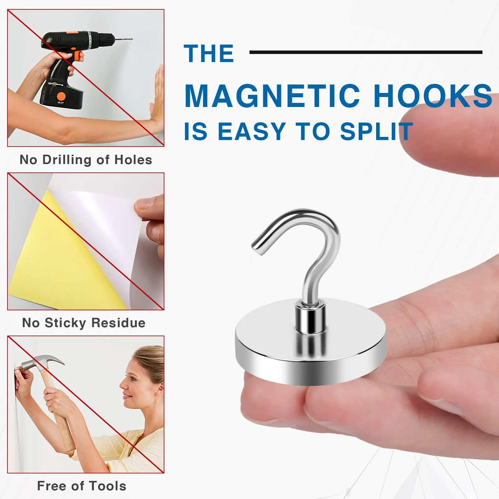 LOVIMAG Magnetic Hooks Heavy Duty, 100 lb Strong Magnetic Hooks for Hanging, Toolbox, Cruise, Office and Kitchen etc- 1 Pack