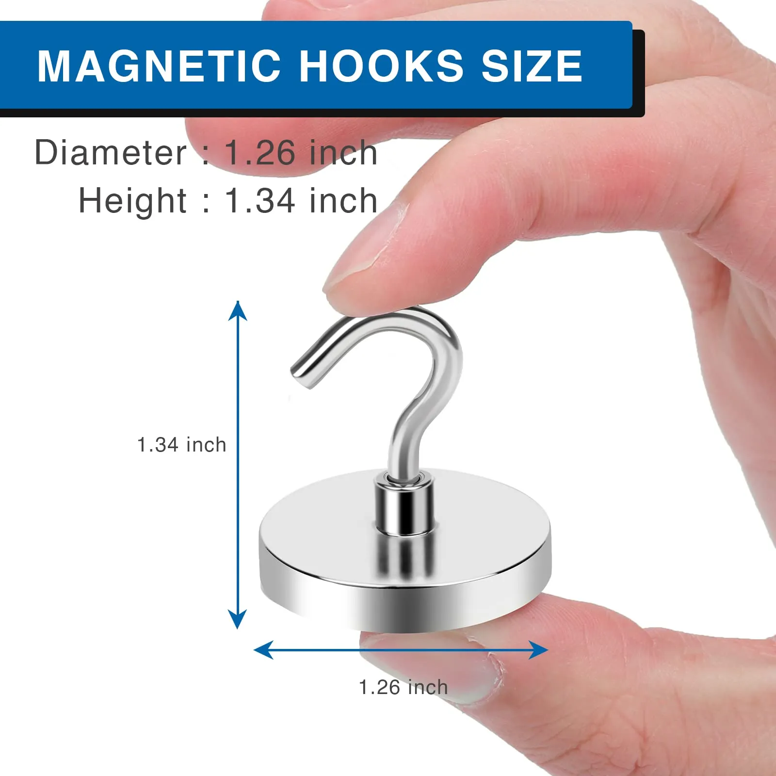 LOVIMAG Magnetic Hooks Heavy Duty, 100 lb Strong Magnetic Hooks for Hanging, Toolbox, Cruise, Office and Kitchen etc- 1 Pack