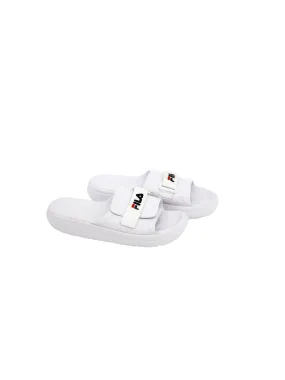 Men's Brand Logo Printed Slide,White