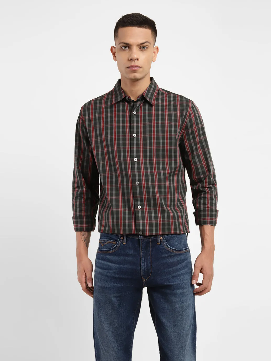 Men's Checked Slim Fit Shirt