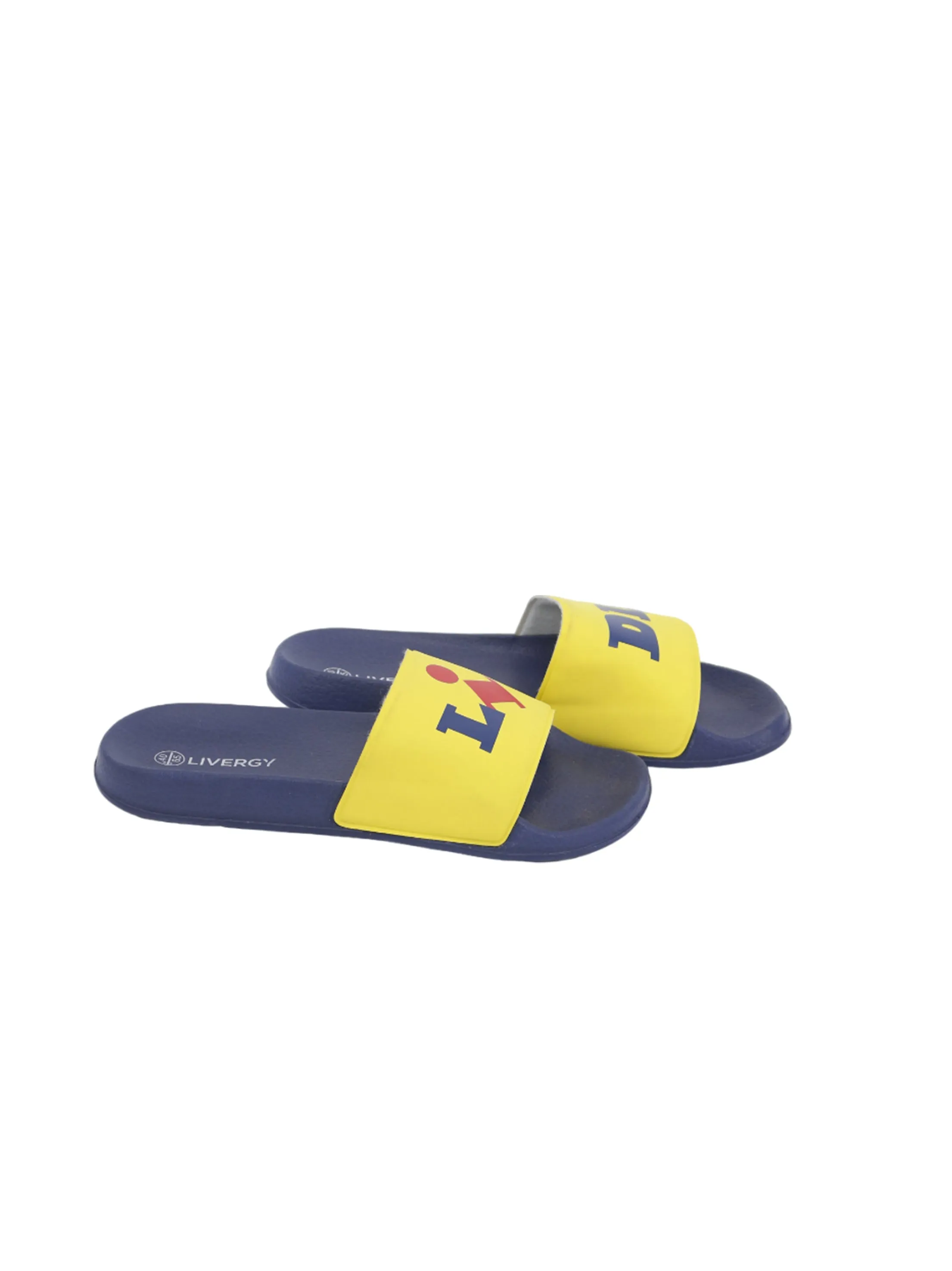 Men's Printed Slippers,Navy/Yellow