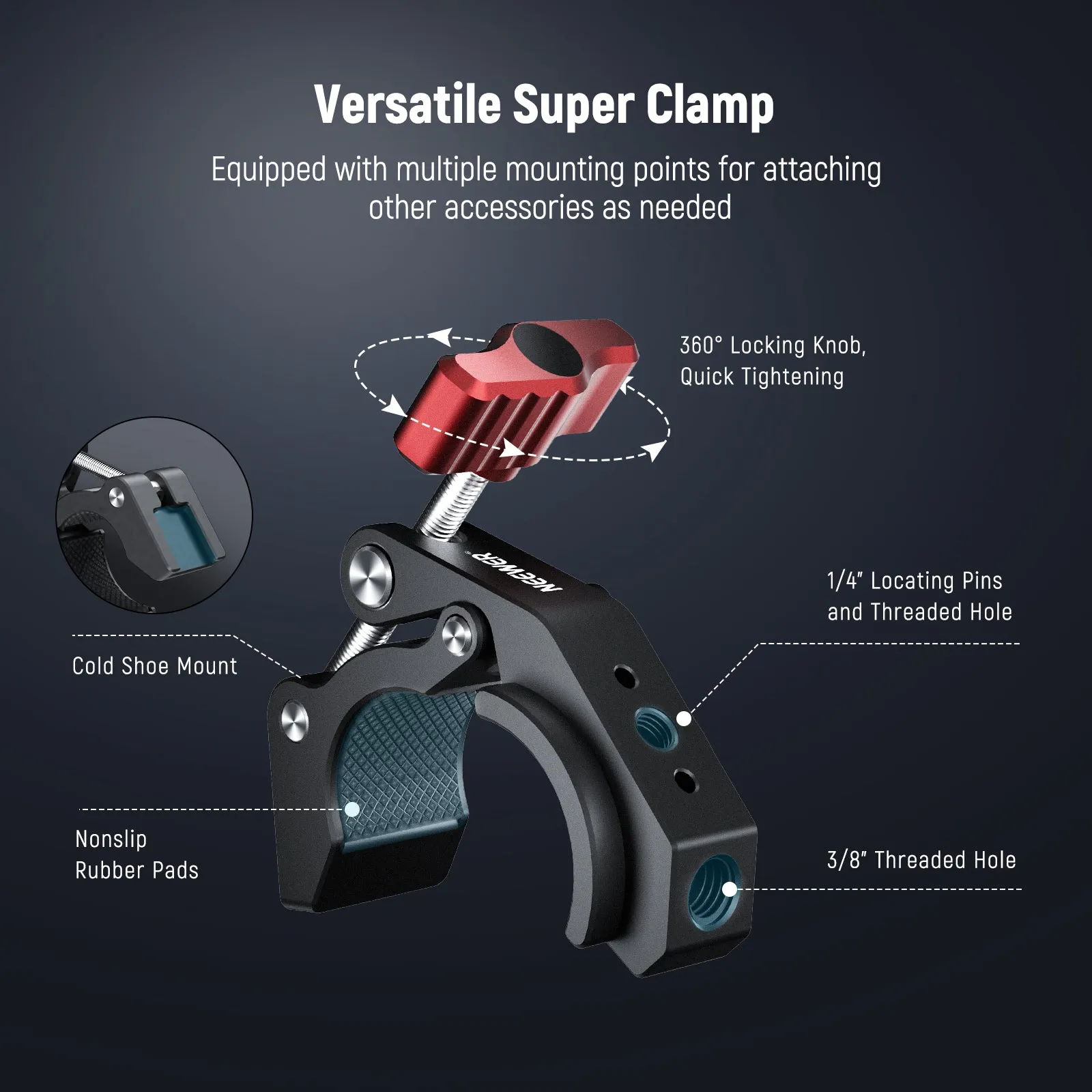 NEEWER ST81 Super Clamp with Cold Shoe