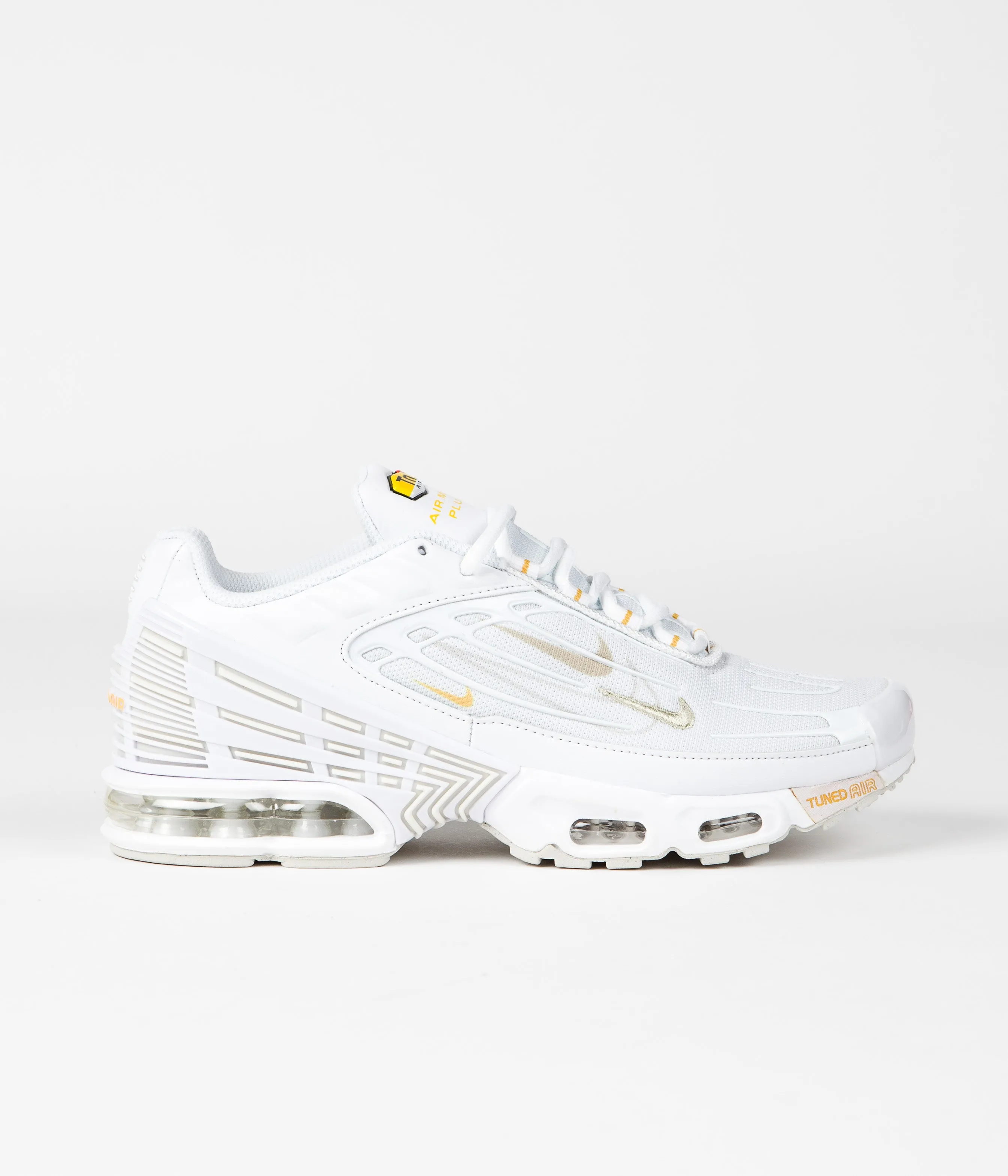 Nike Air Max Plus 3 Shoes - White / Light Bone - Rattan - Solar Flare