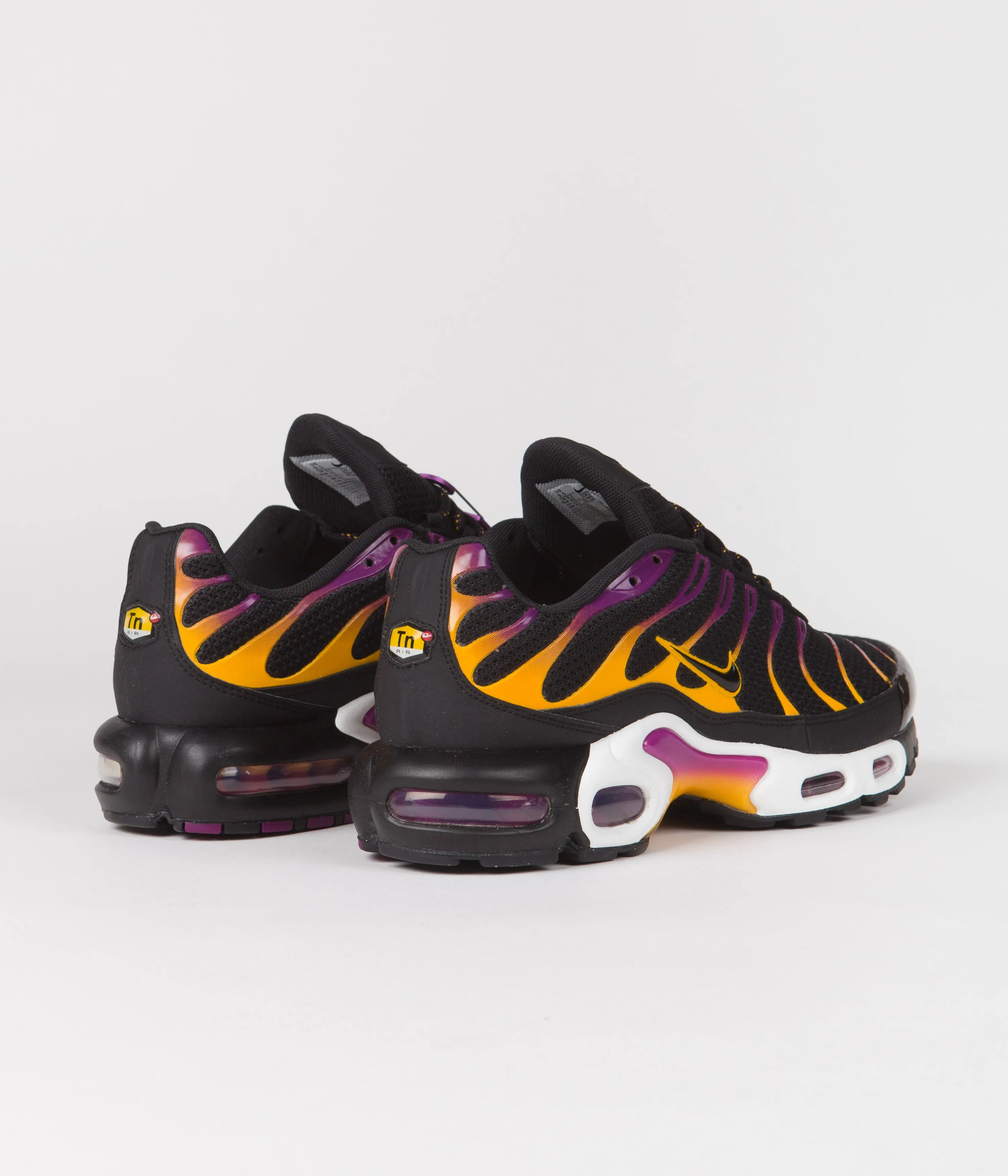 Nike Air Max Plus Shoes - Black / Black - University Gold - Viotech