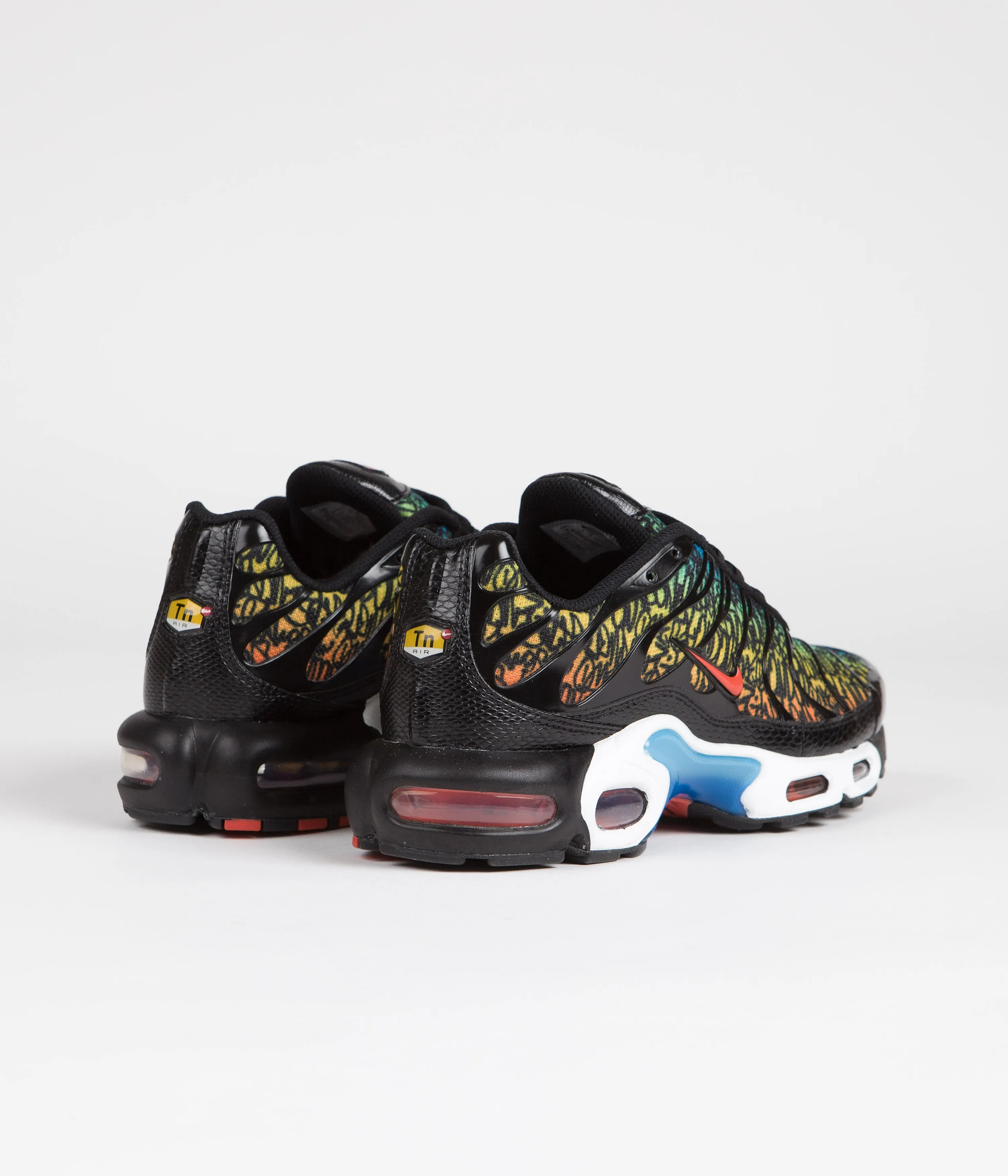 Nike Air Max Plus Shoes - Black / Team Orange - Photo Blue - Tour Yellow