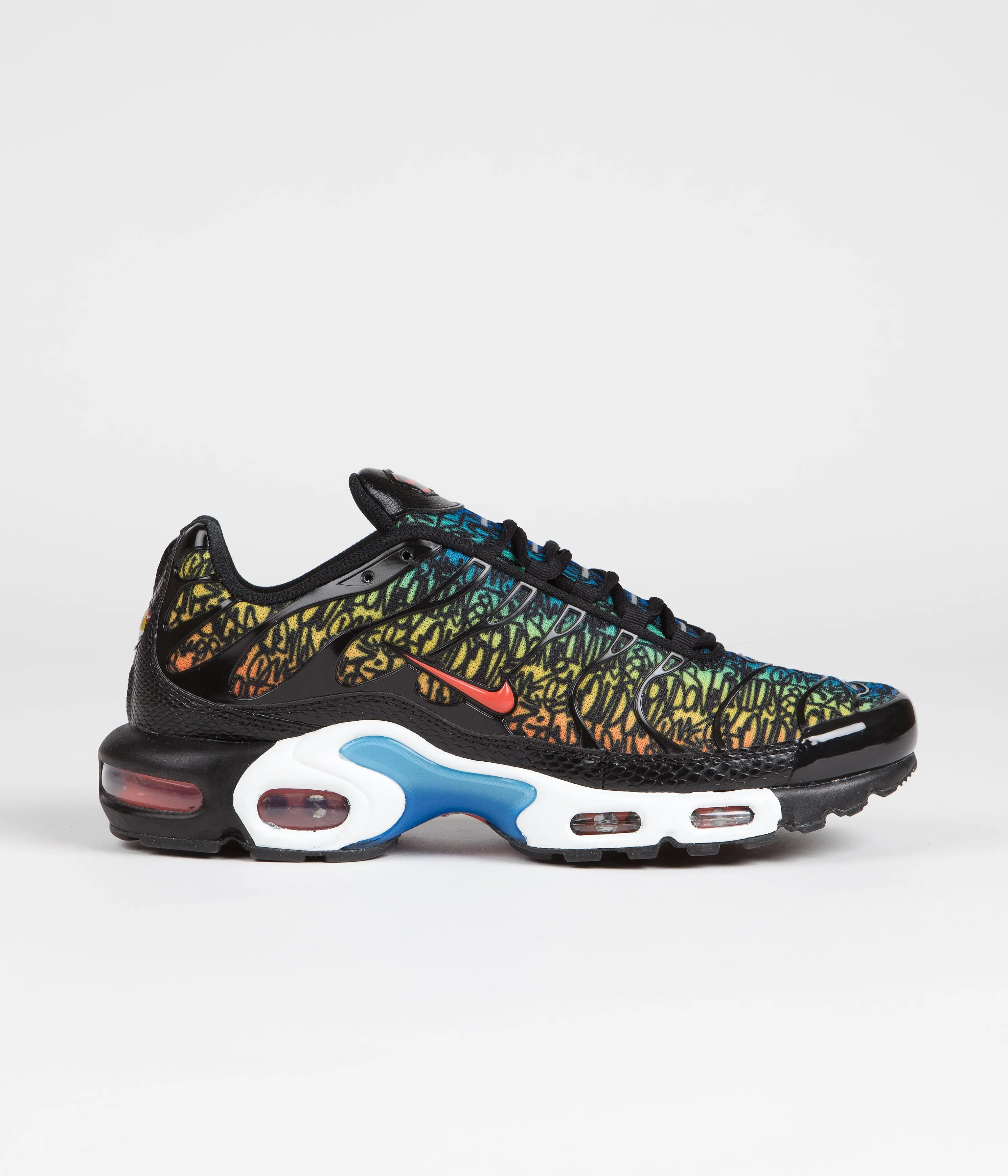 Nike Air Max Plus Shoes - Black / Team Orange - Photo Blue - Tour Yellow