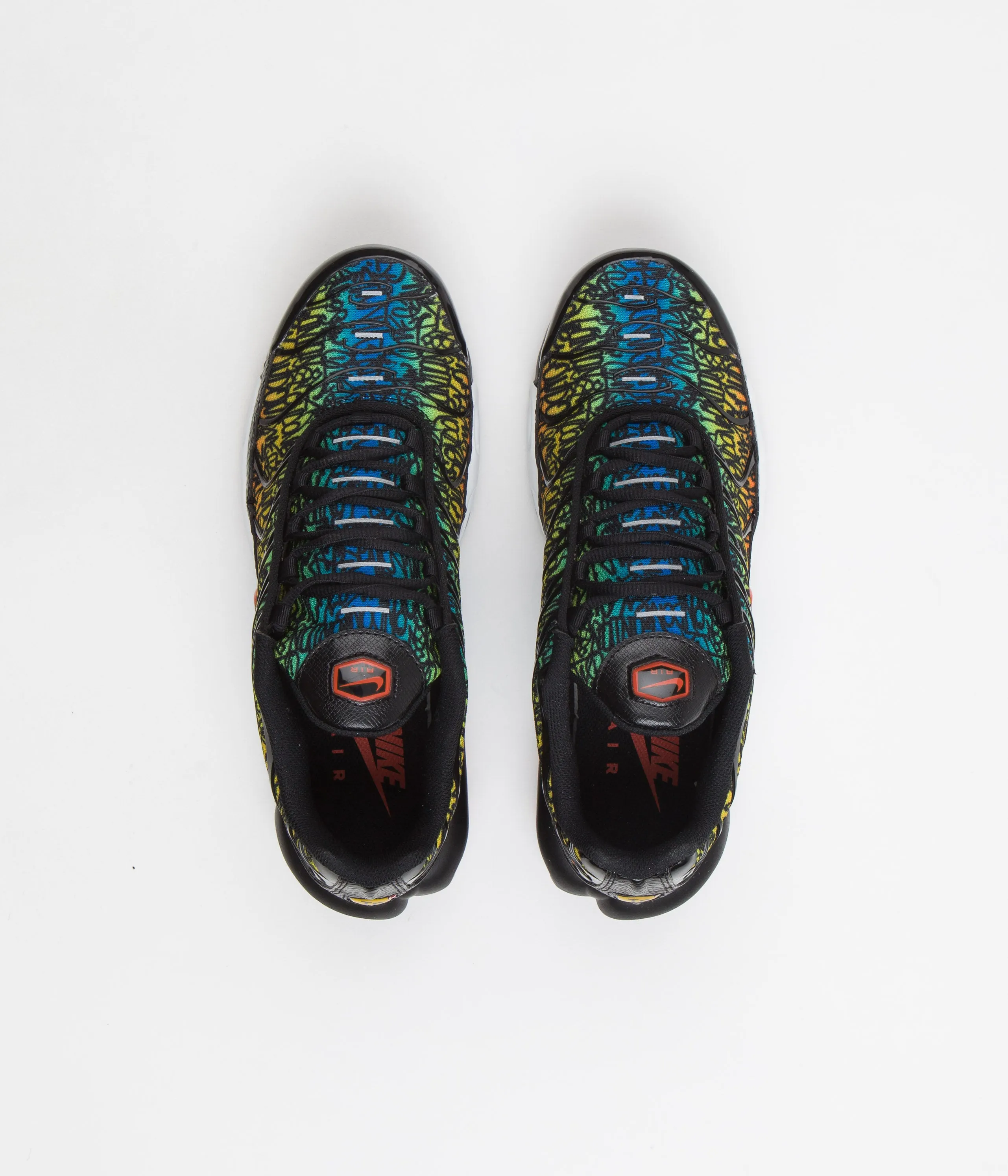 Nike Air Max Plus Shoes - Black / Team Orange - Photo Blue - Tour Yellow