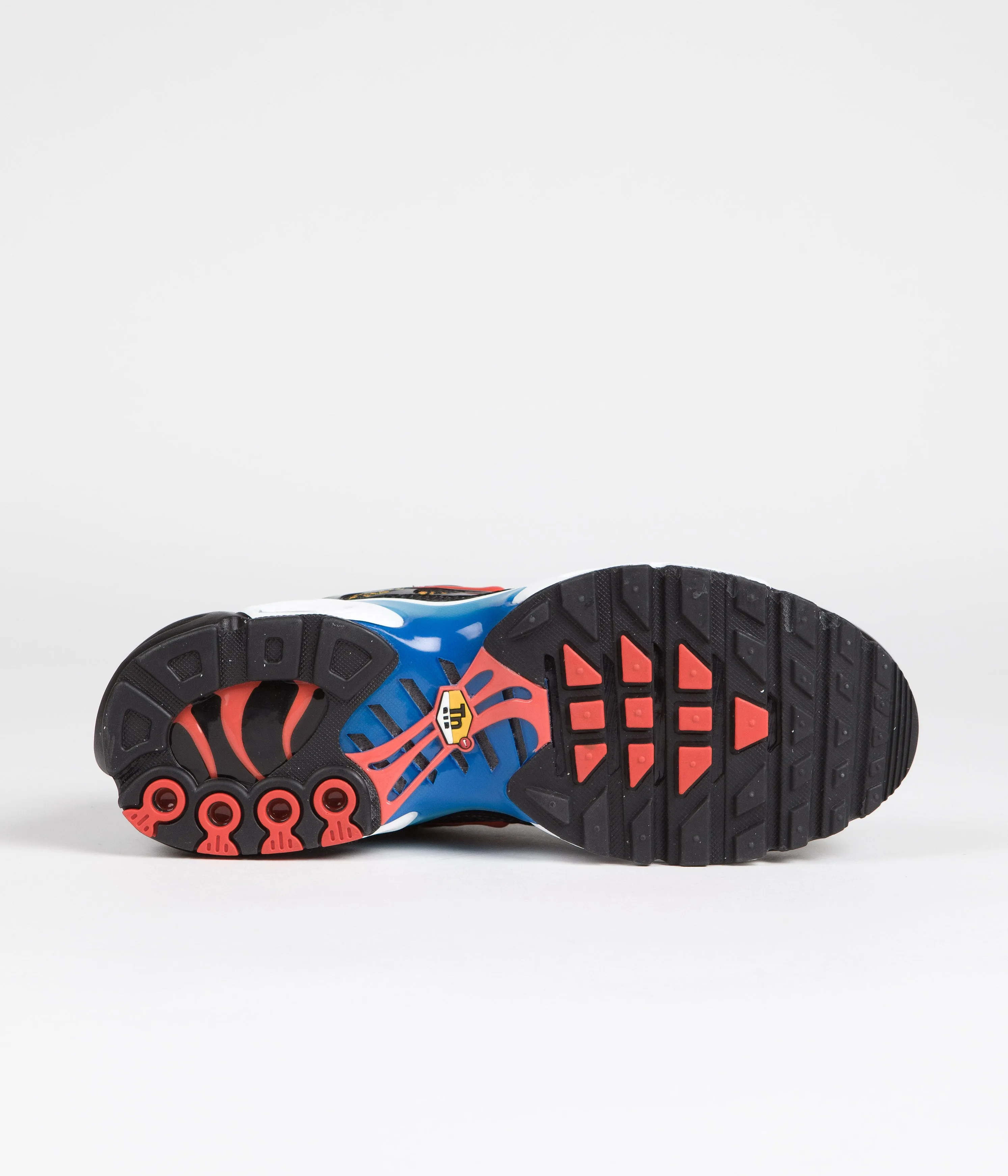 Nike Air Max Plus Shoes - Black / Team Orange - Photo Blue - Tour Yellow