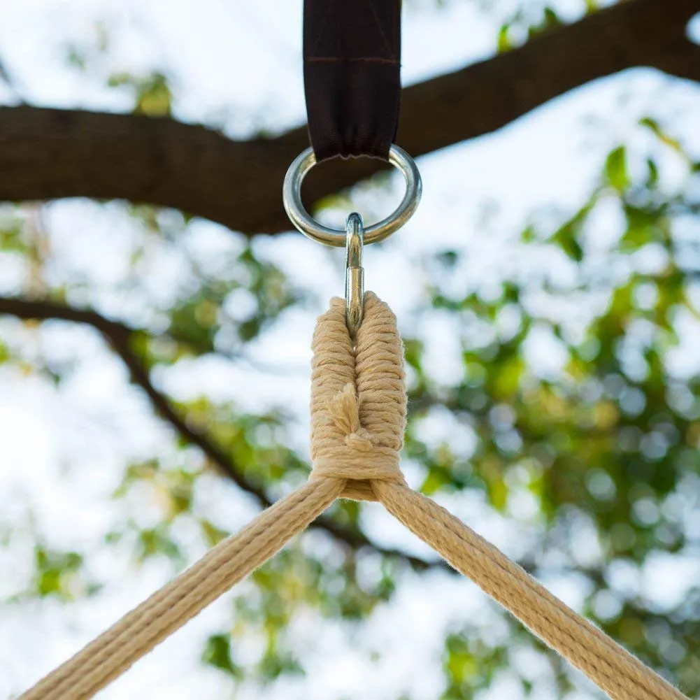 Off White Hanging Rope Hammock Chair - Lelly Q