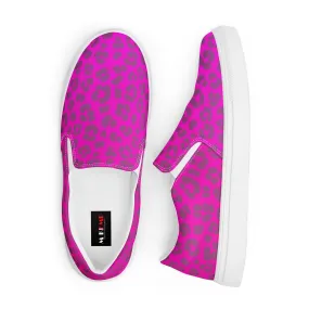 Ombre Fushsia Leopard Print Women’s slip-on canvas shoes