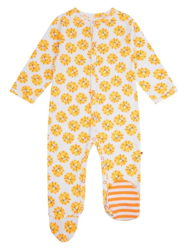 Piccalilly Footed Sleepsuit - Lion