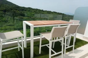 *Pre-order* Brookvale Outdoor Rectangular Bar Set - White (100% FSC® teak)