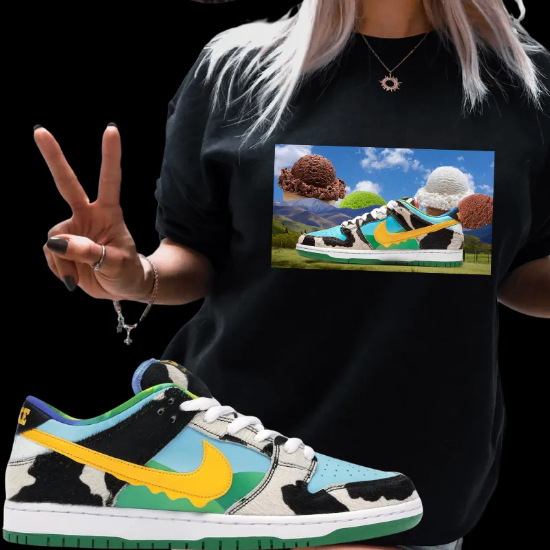 "Cow Ice Cream Chunky Dunk" T-shirt to Match Ben Jerry ice Cream Chunky Dunks