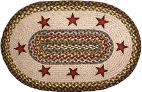 "Gold Stars" Oval Hand Printed Western Jute Rug