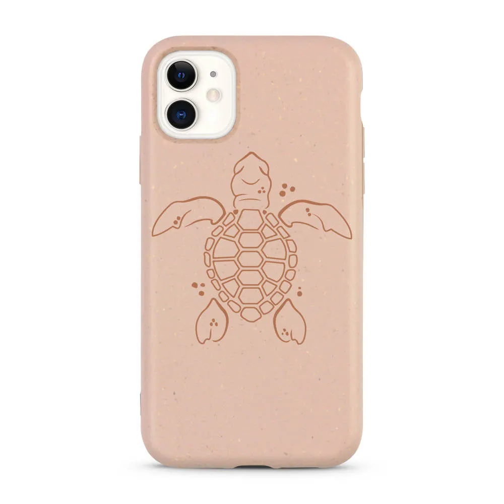 Sand Pink Ocean Turtle Biodegradable Compostable iPhone Case no