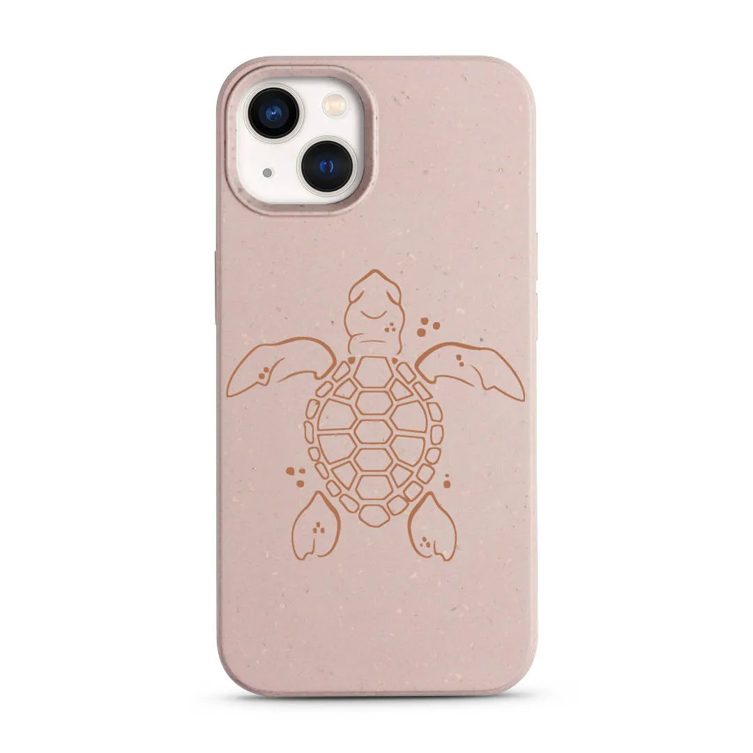 Sand Pink Ocean Turtle Biodegradable Compostable iPhone Case no