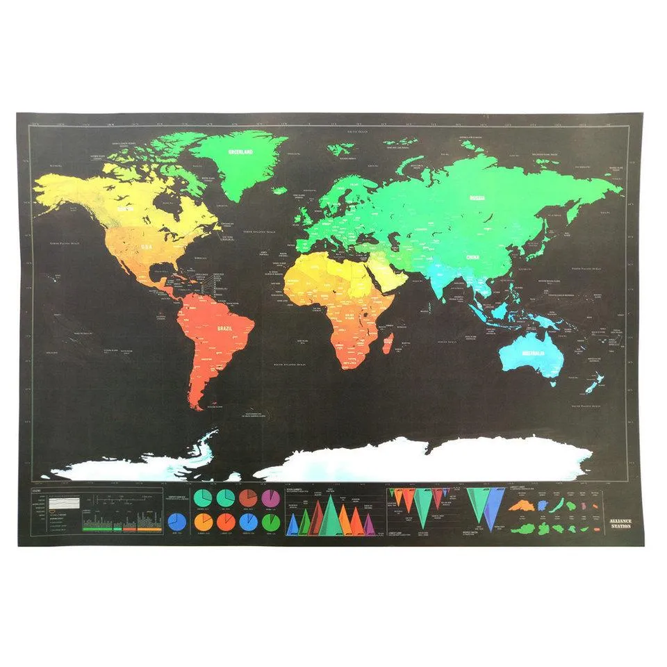 Scratch off world map poster