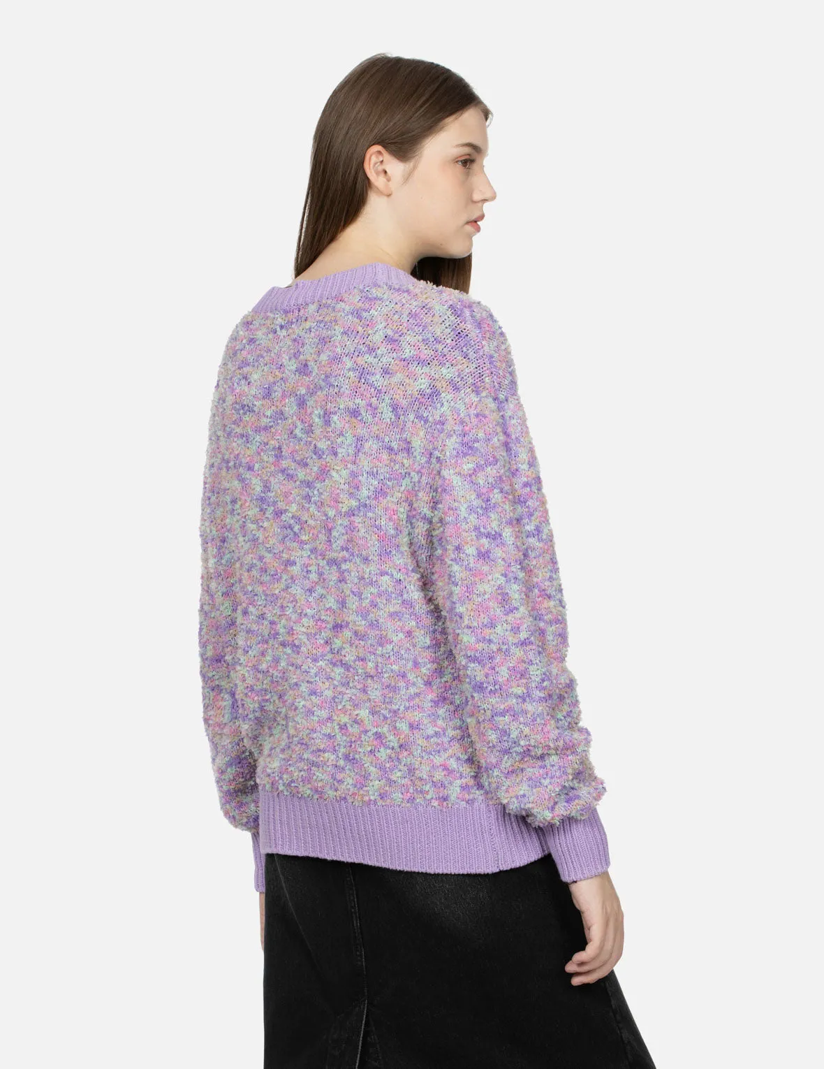 Seagull Embroidery Multi-color Cropped Cardigan