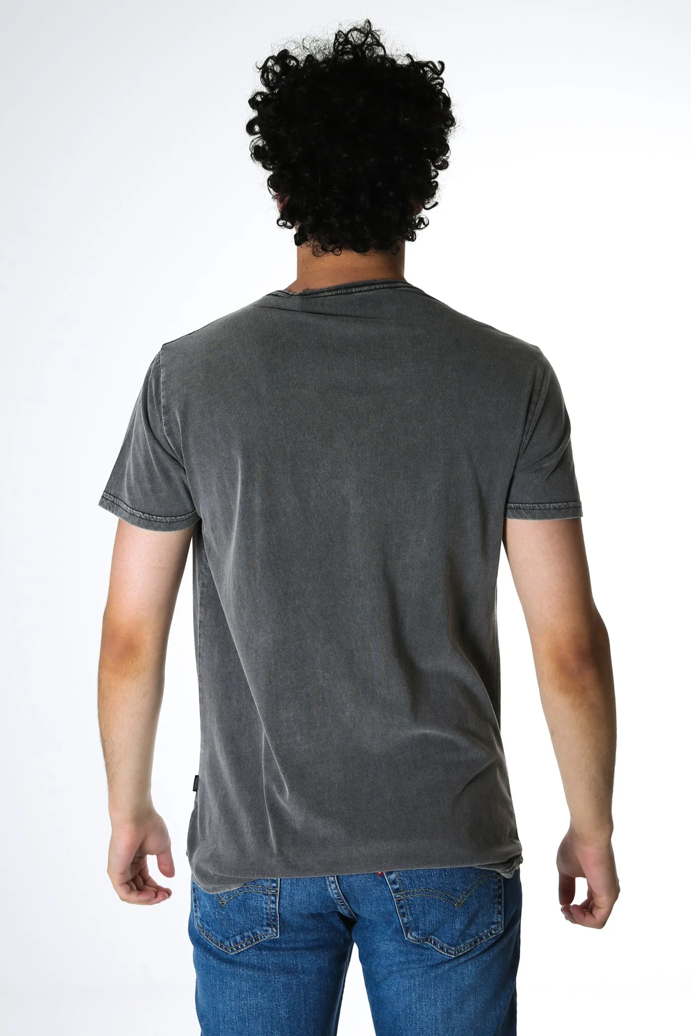 Standard Fit Linen Tee Coal