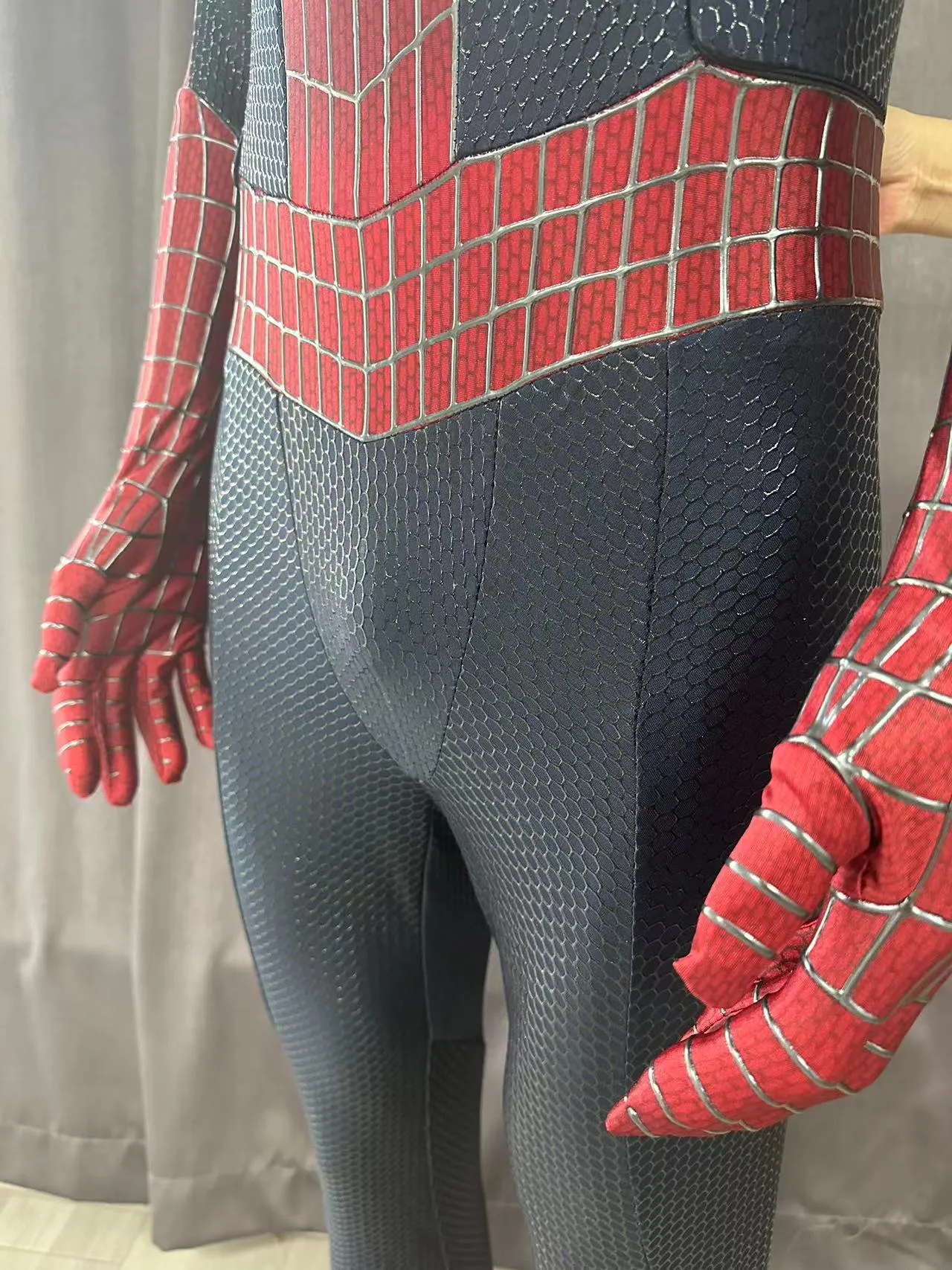 TASM2 Spiderman suit with screen printed texture and 3D webs