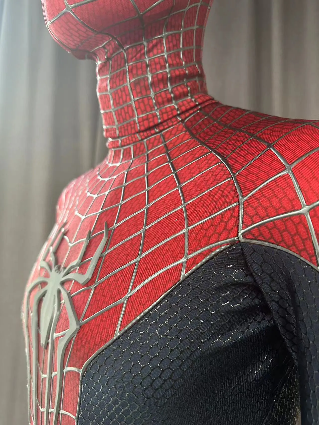 TASM2 Spiderman suit with screen printed texture and 3D webs