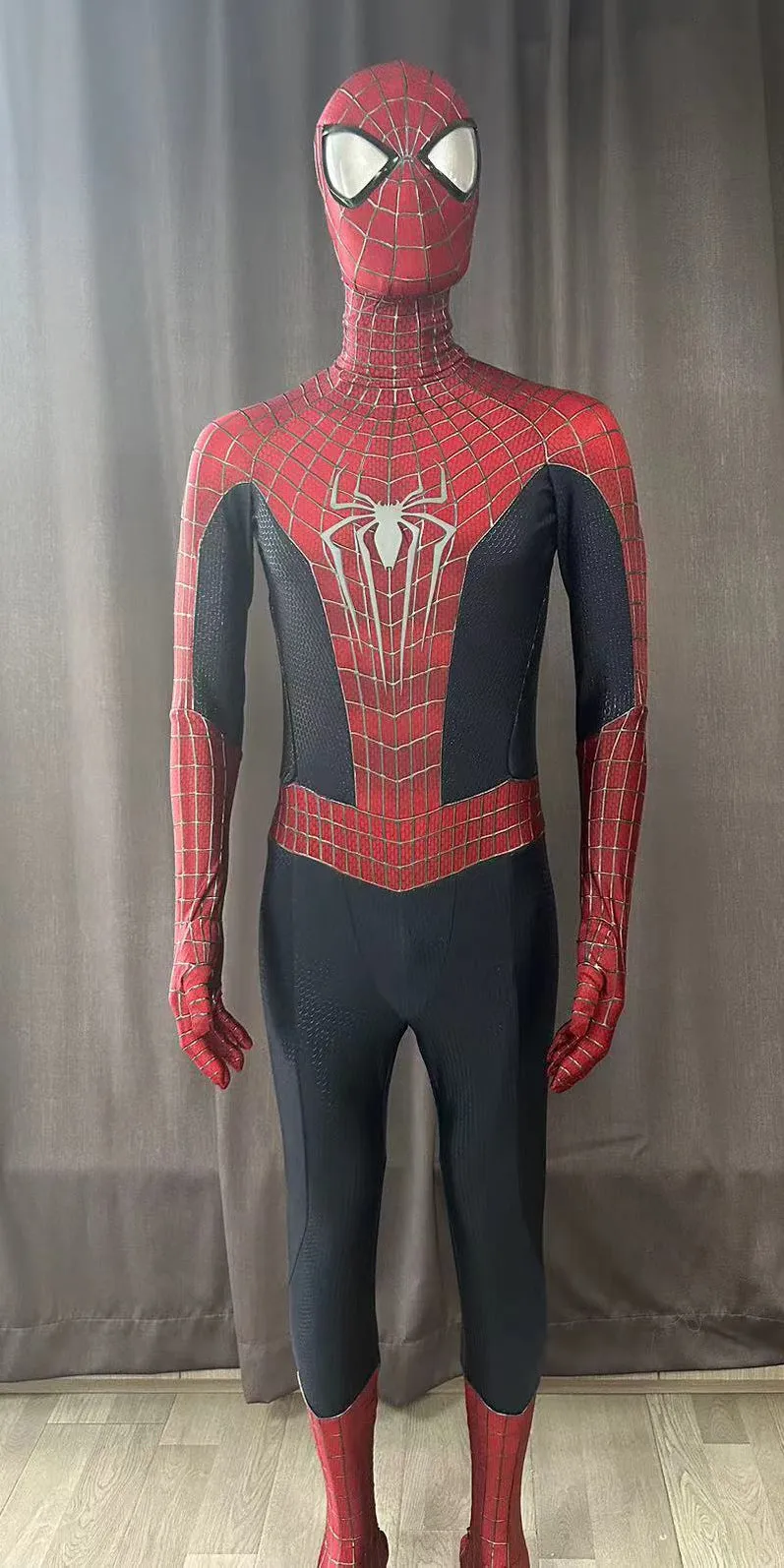 TASM2 Spiderman suit with screen printed texture and 3D webs