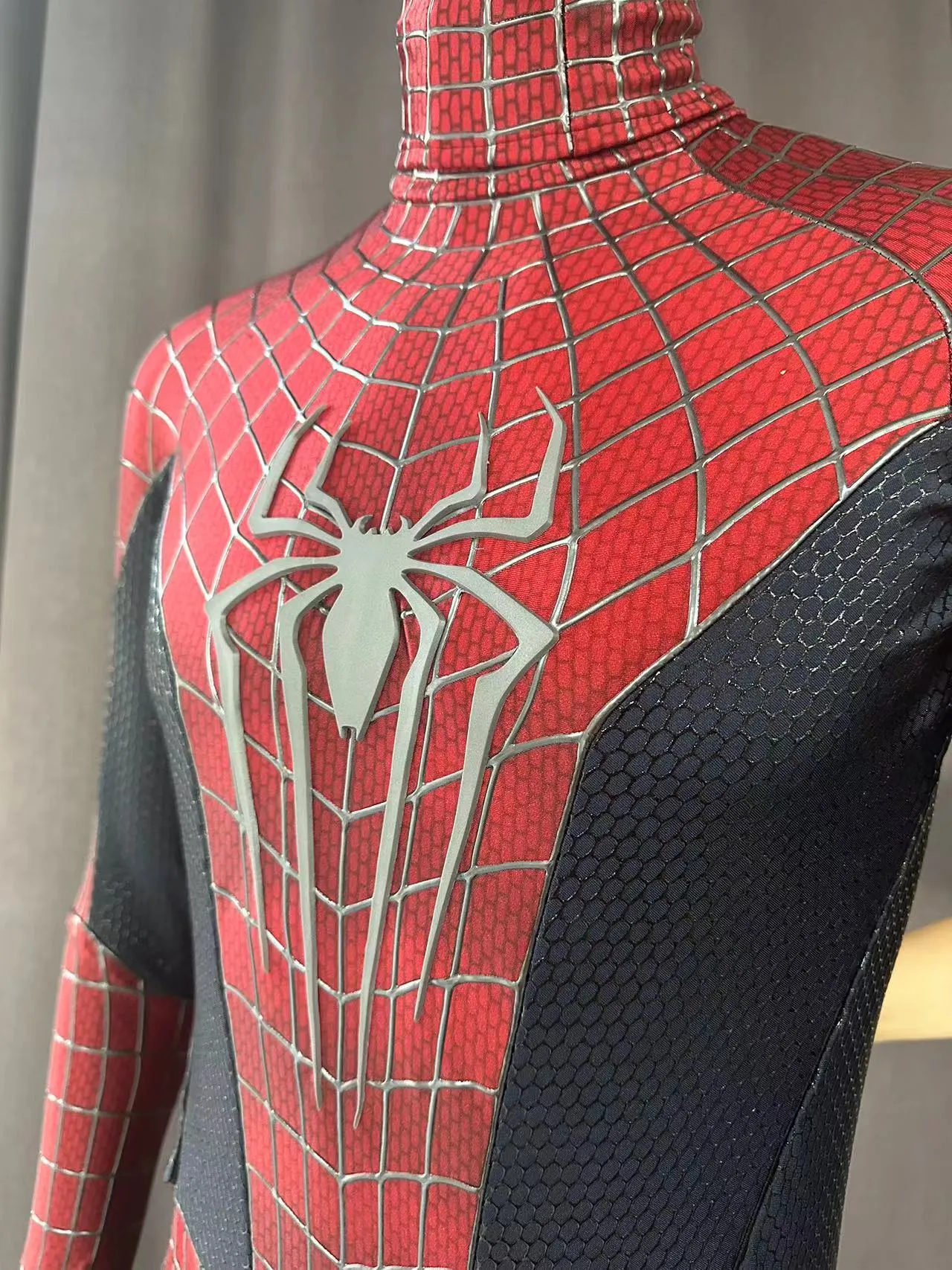 TASM2 Spiderman suit with screen printed texture and 3D webs