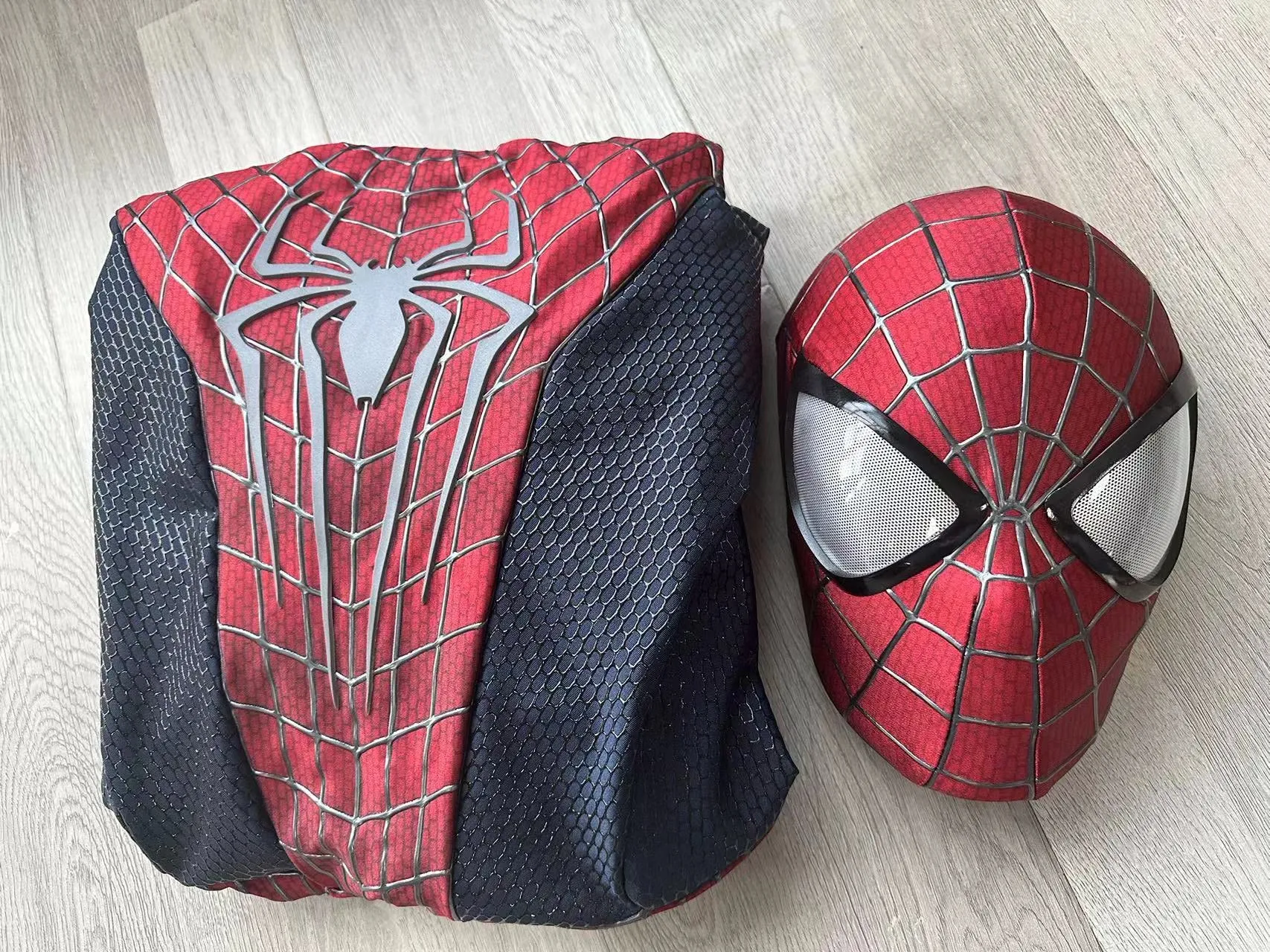 TASM2 Spiderman suit with screen printed texture and 3D webs