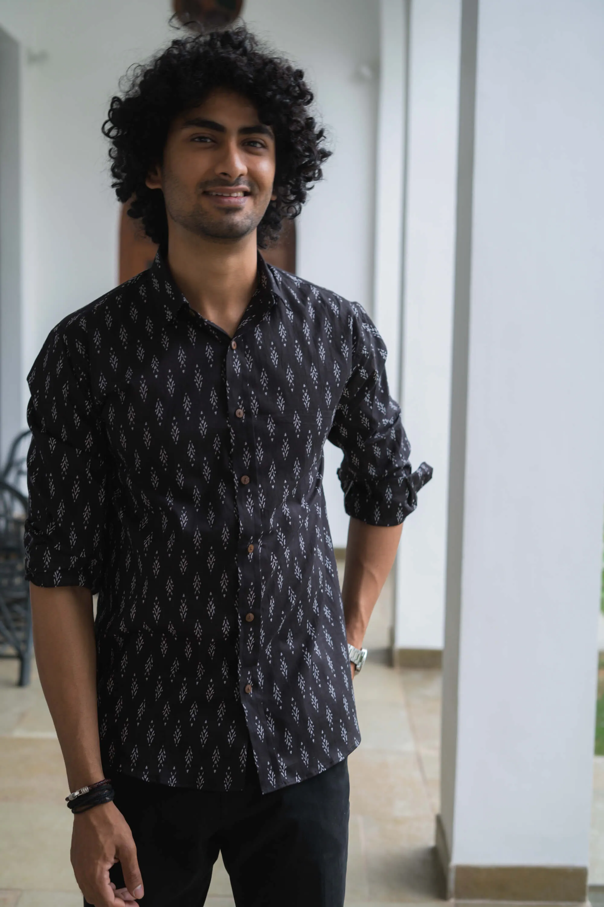 The Black Ikat Look Tribal Print Shirt