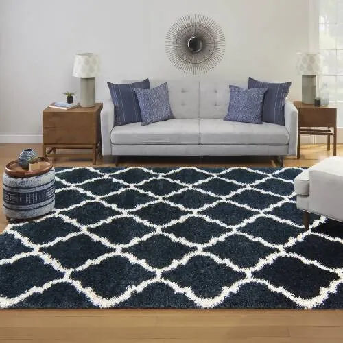 Thomasville Tile Blue Shag Rug - 7ft. 10in. X 10ft