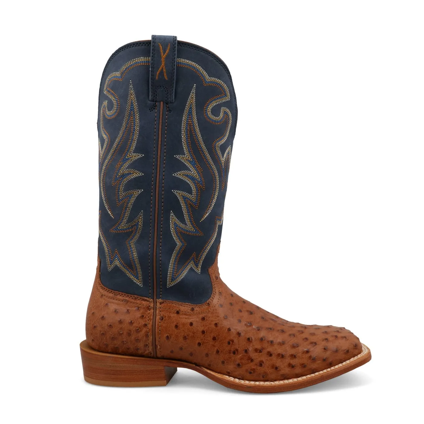 Twisted X Men's Reserve Chestnut Ostrich & Navy Exotic Boots MXPL008