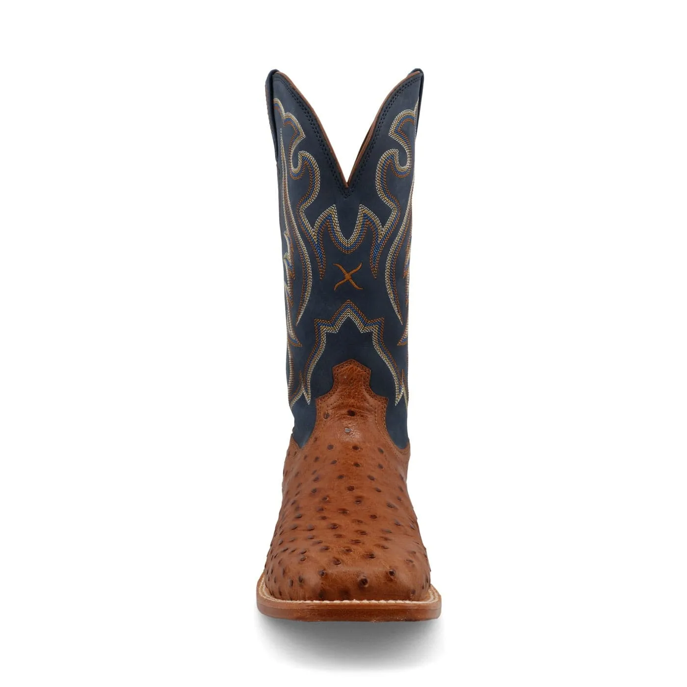 Twisted X Men's Reserve Chestnut Ostrich & Navy Exotic Boots MXPL008