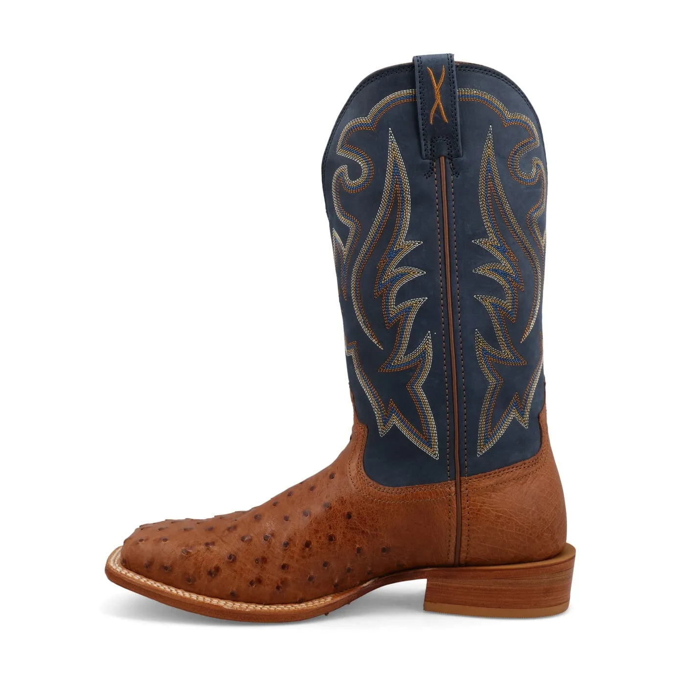 Twisted X Men's Reserve Chestnut Ostrich & Navy Exotic Boots MXPL008