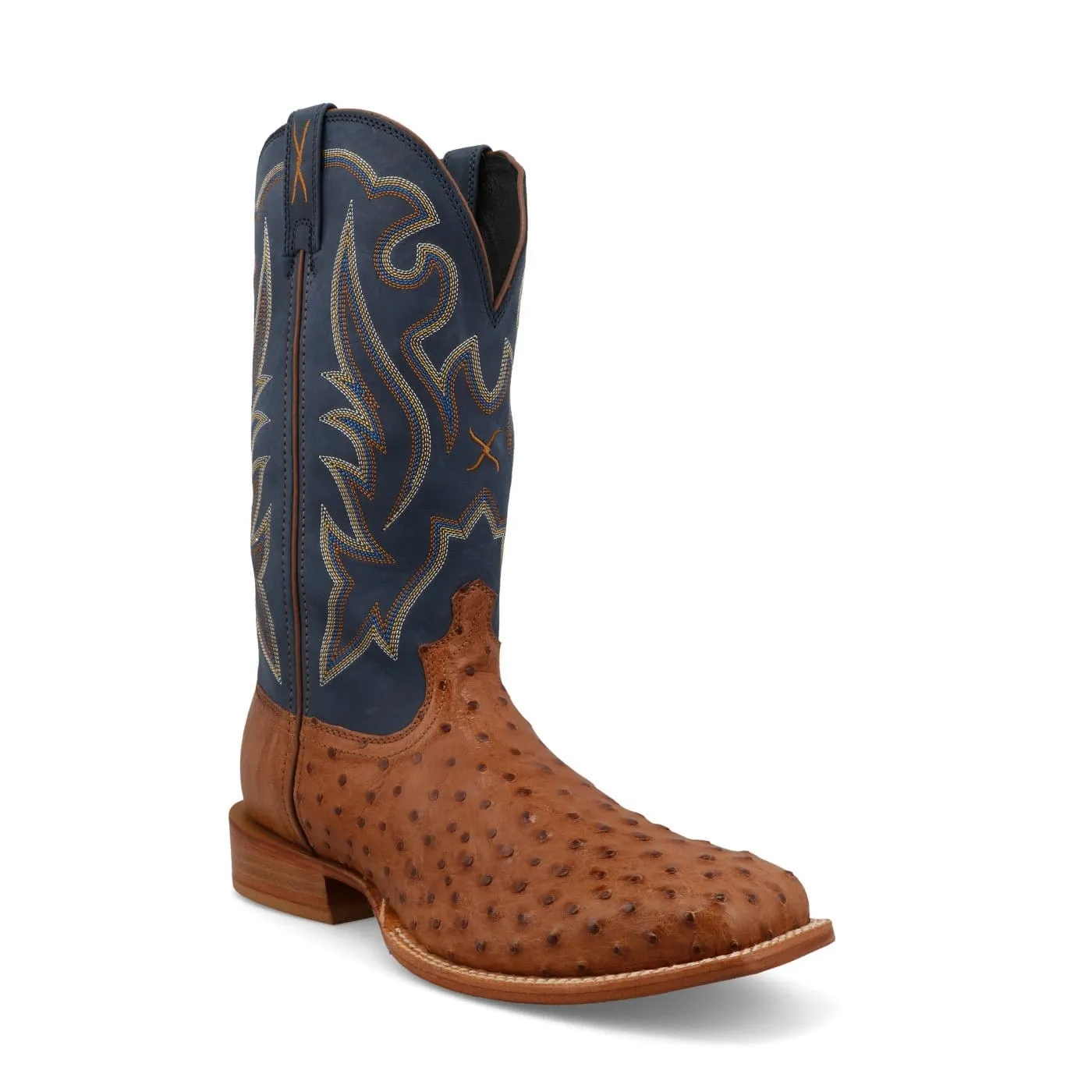 Twisted X Men's Reserve Chestnut Ostrich & Navy Exotic Boots MXPL008