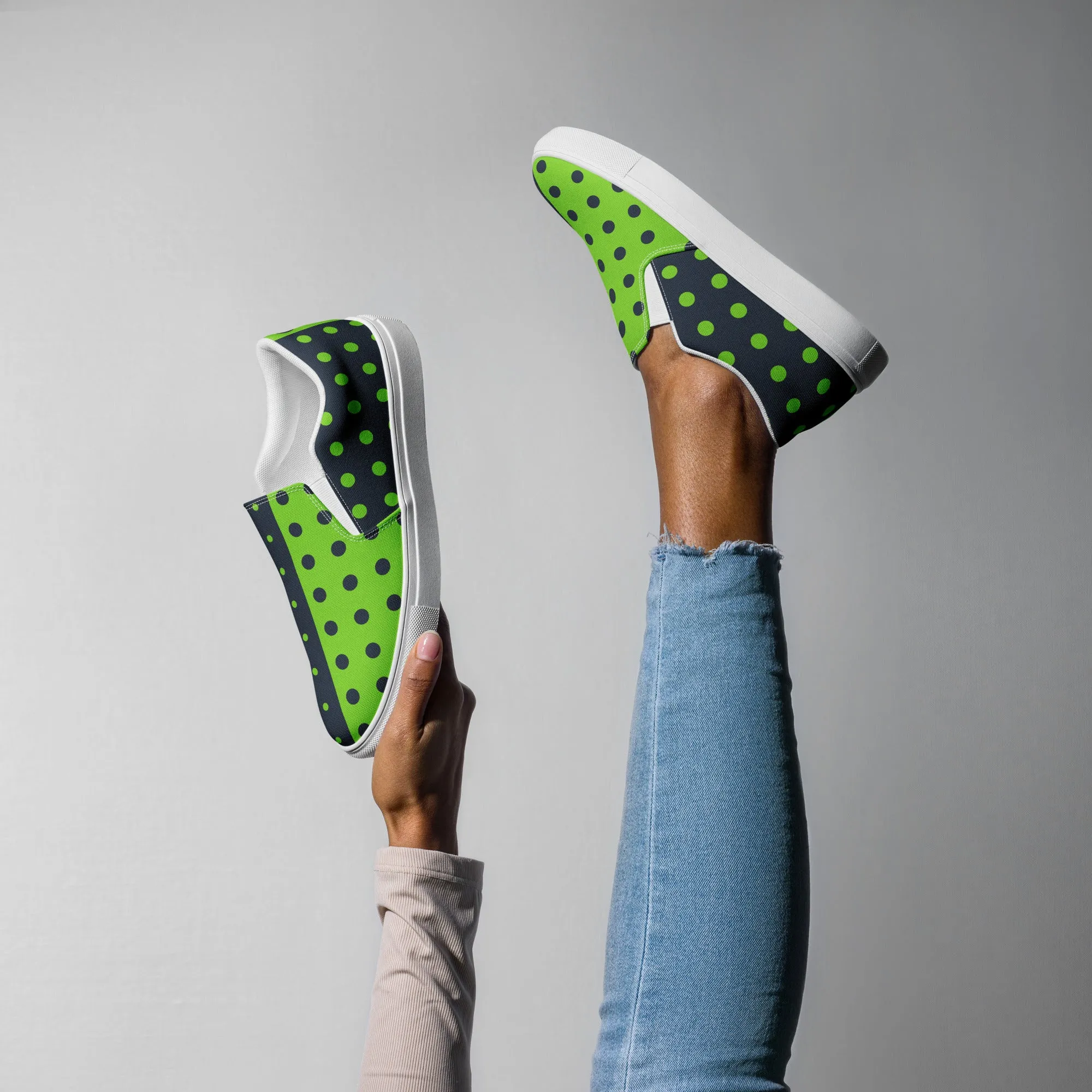 Vegan Green Women’s slip-on canvas shoes