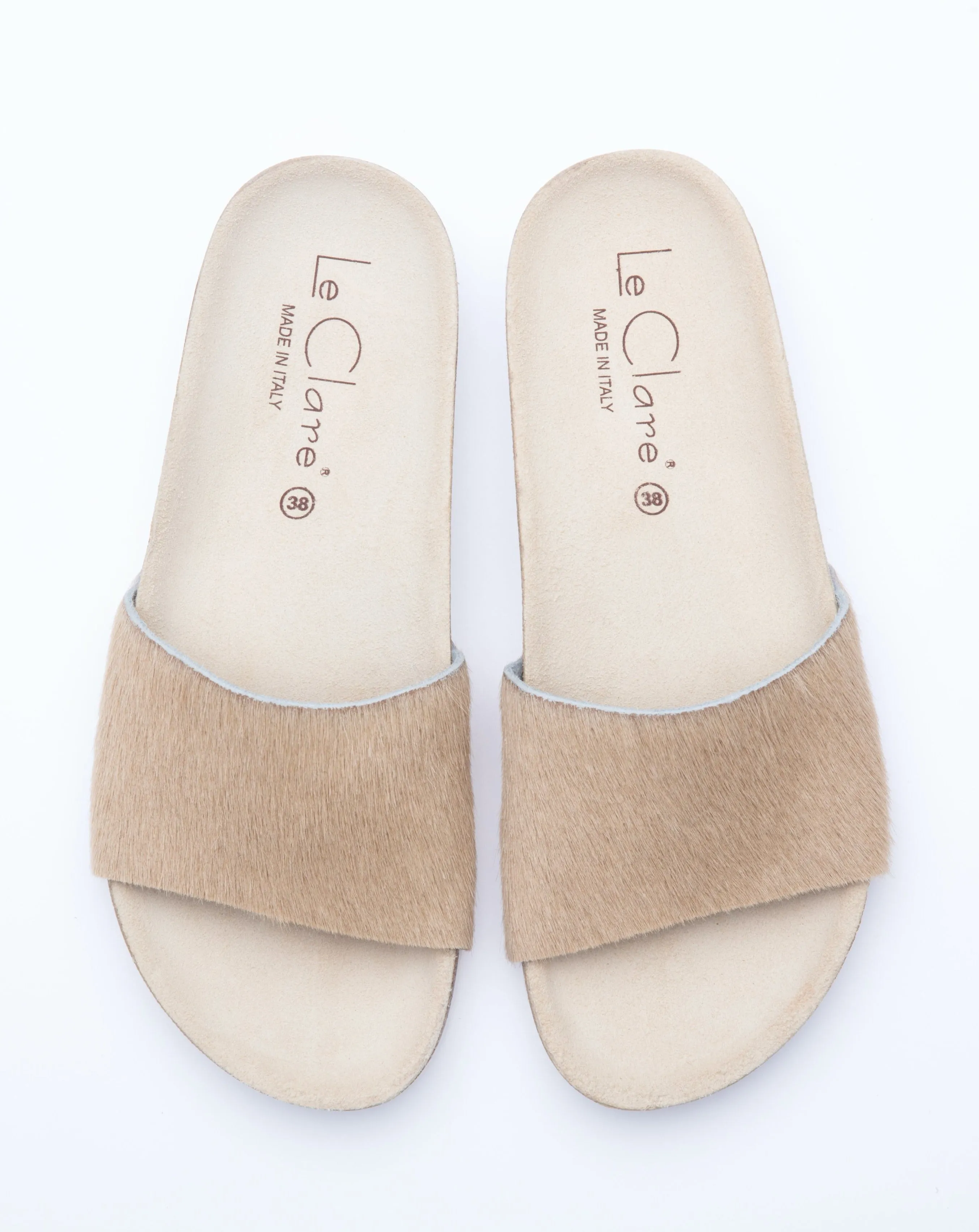 Women's Iris Slide Sandal Beige Pony Hair