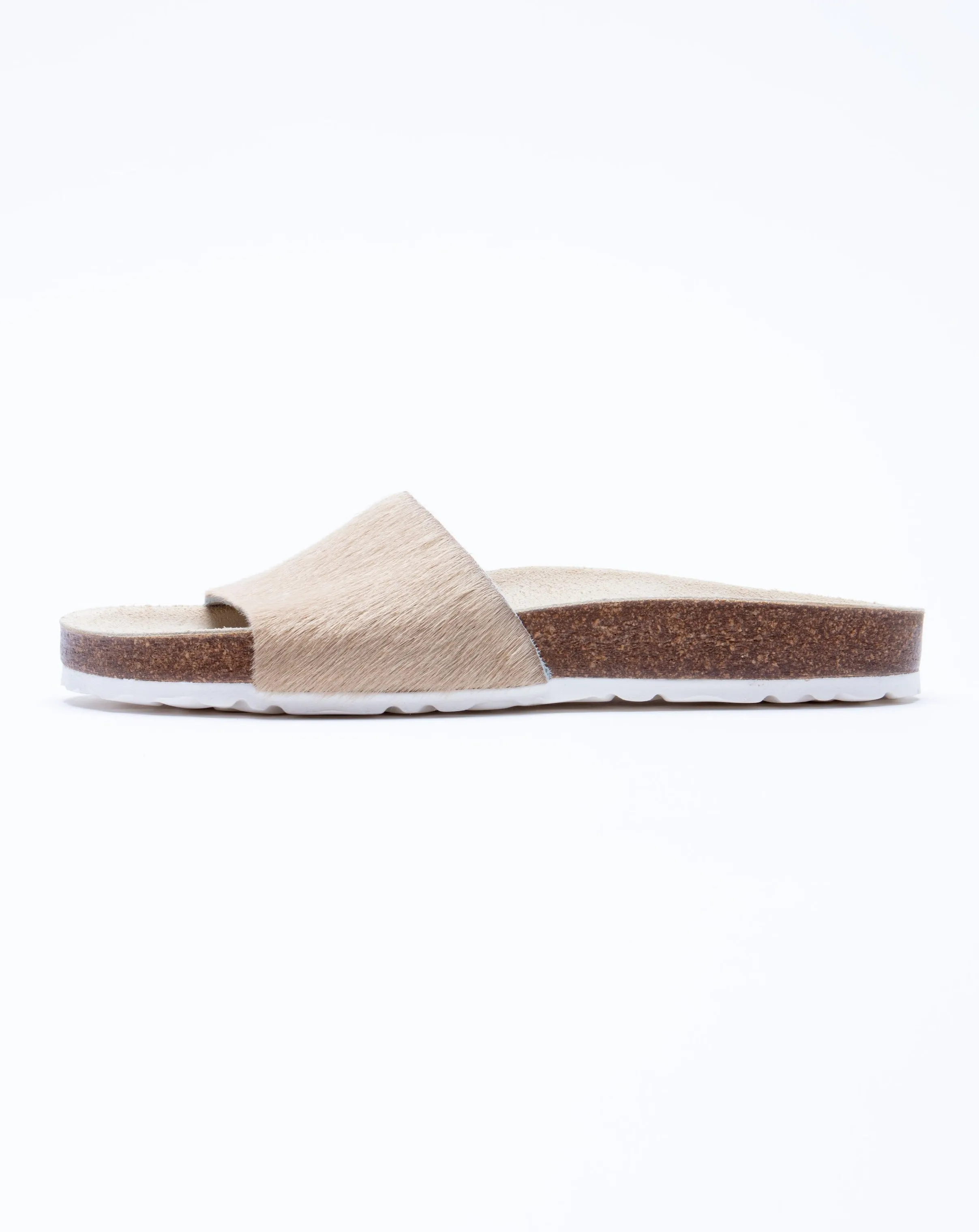 Women's Iris Slide Sandal Beige Pony Hair